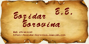 Božidar Borovina vizit kartica